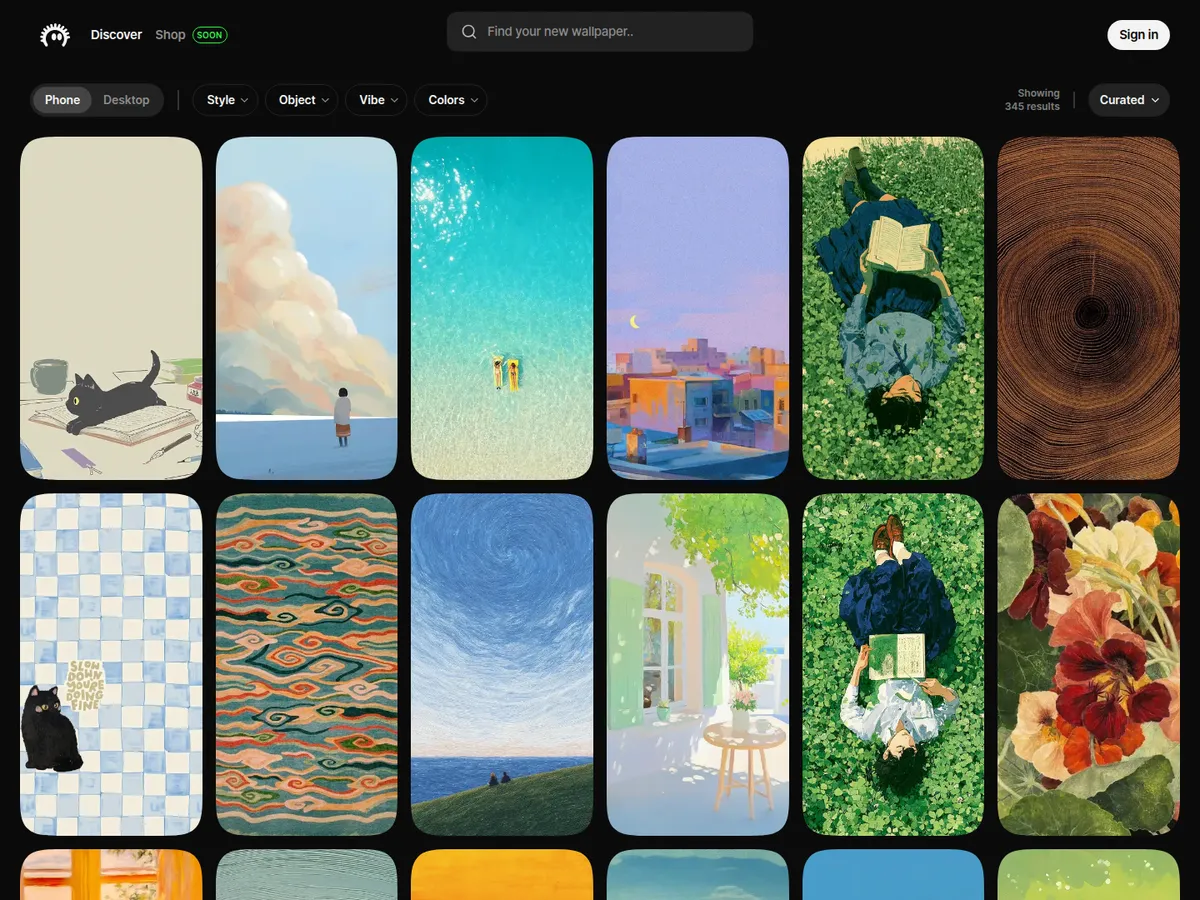 Collage, application de fonds d’écran illustrés